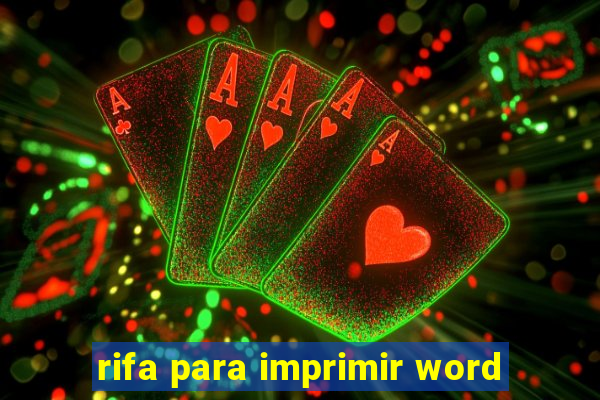 rifa para imprimir word