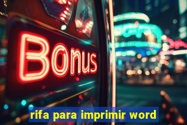 rifa para imprimir word